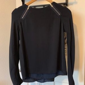 J Brand Blouse with Zippers and Cape